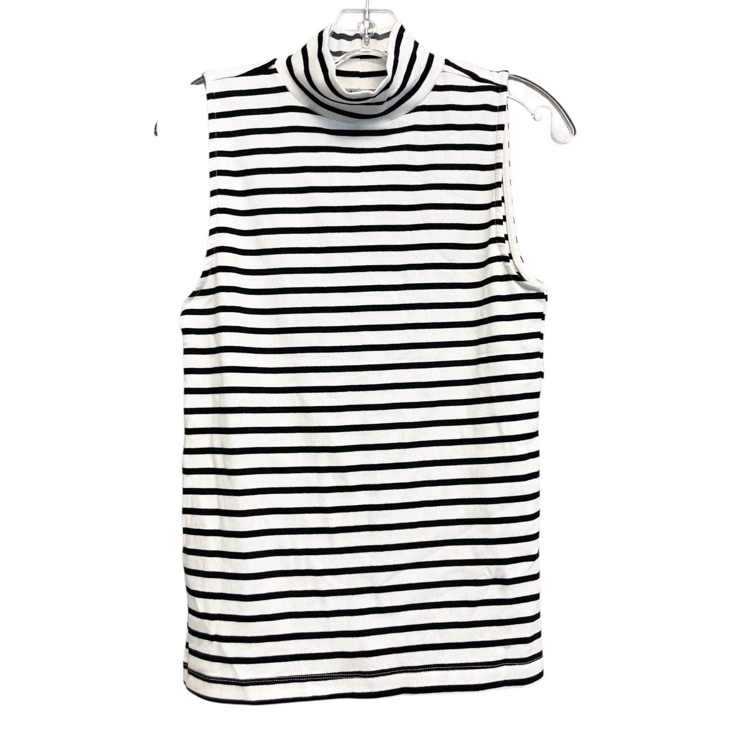 Top Sleeveless By Loft In Black & White, Size:L