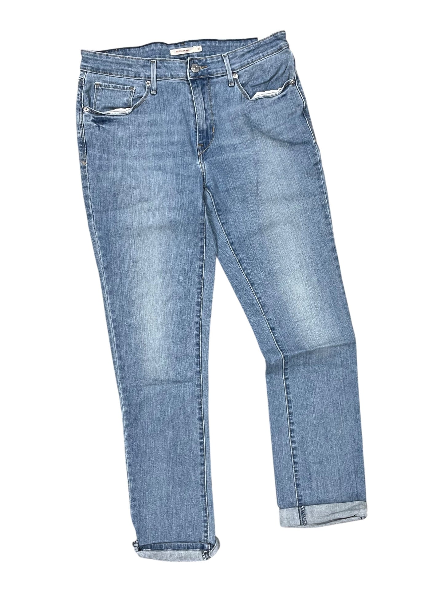 Jeans Skinny By Levis In Blue Denim, Size:12
