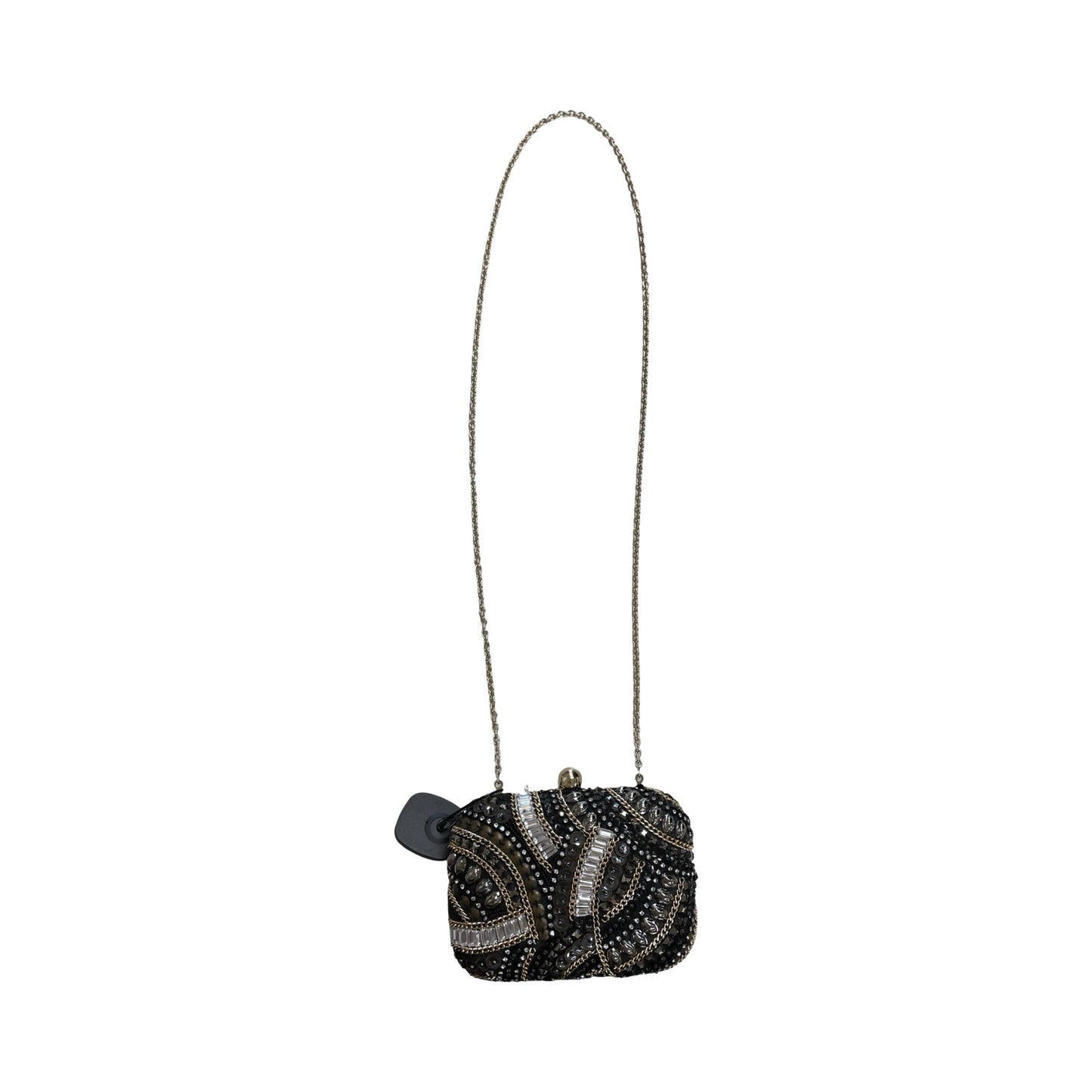 Handbag By Inc In Black & Gold, Size:Small