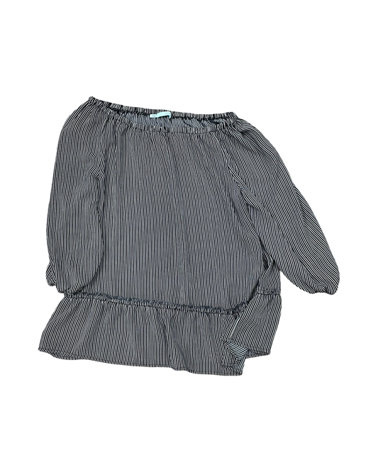 Blouse 3/4 Sleeve By Maurices In Black & Cream, Size:L