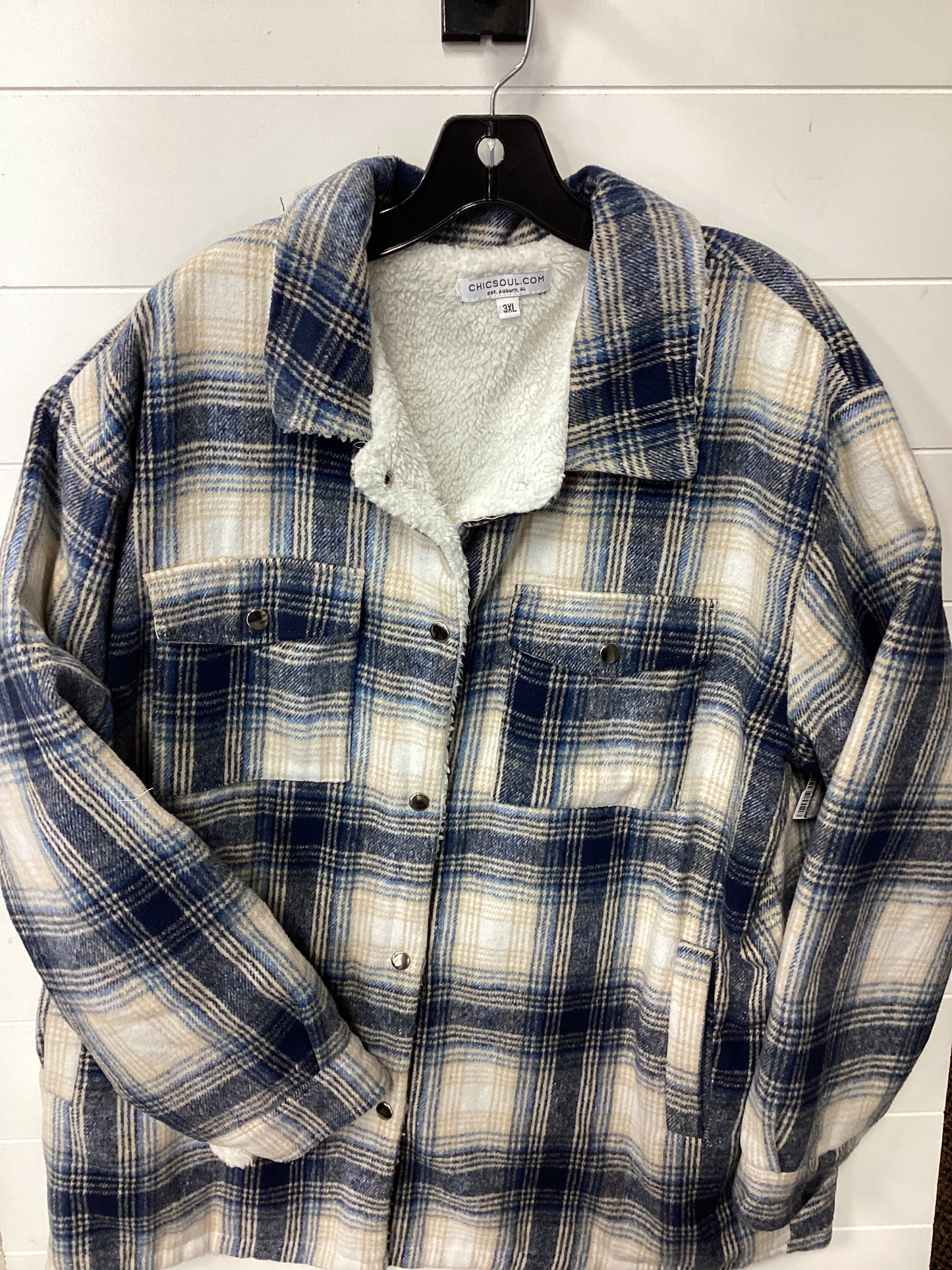 Jacket Fleece By Chicsoul In Blue, Size:3X