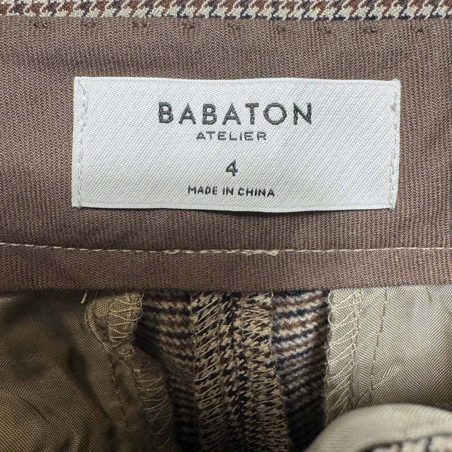 Numero Mid Rise Skinny Pants Dress By Babaton In Small Houndstooth in Brown & Black, Size: 4
