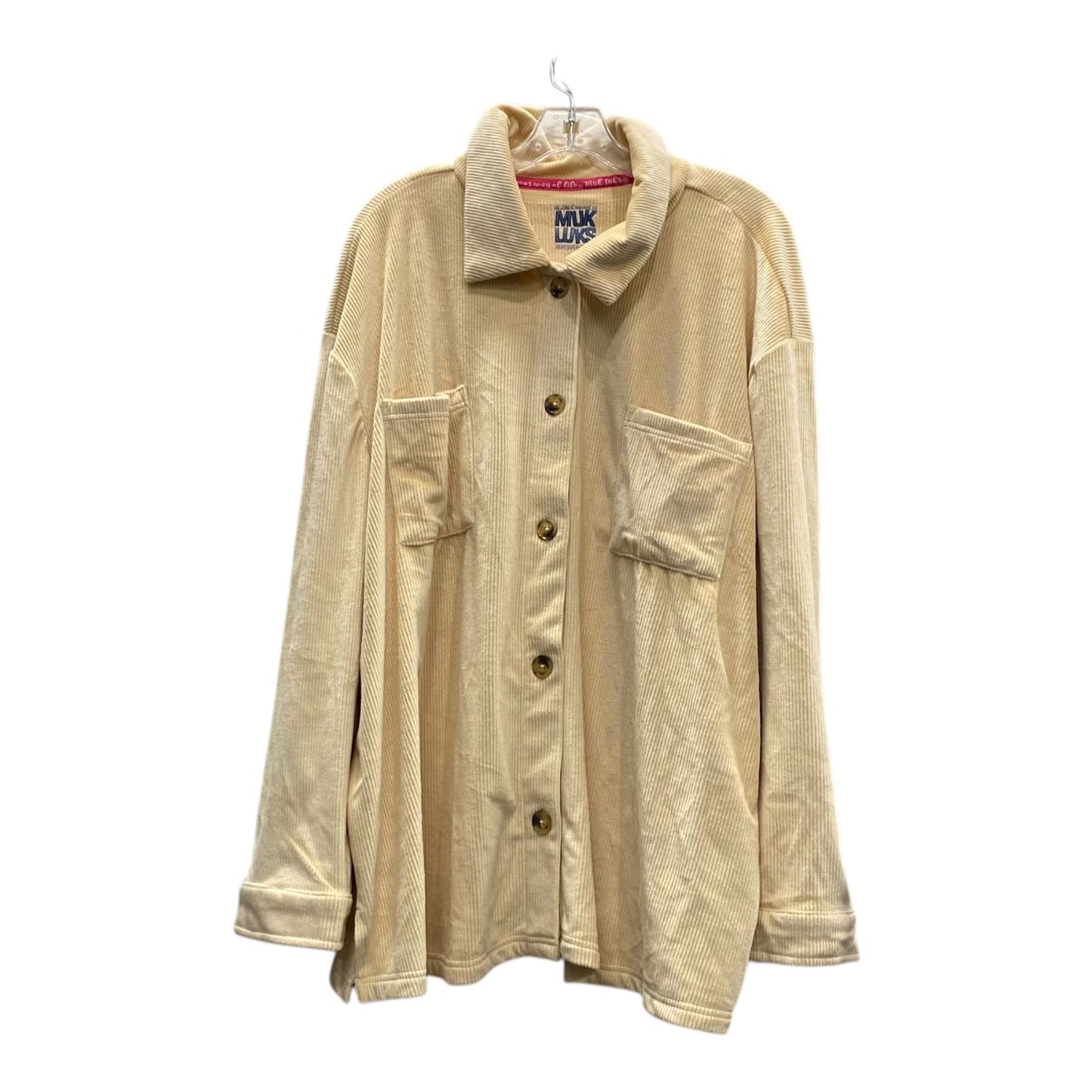 Blouse Ls By Muk Luks In Yellow, Size:3X