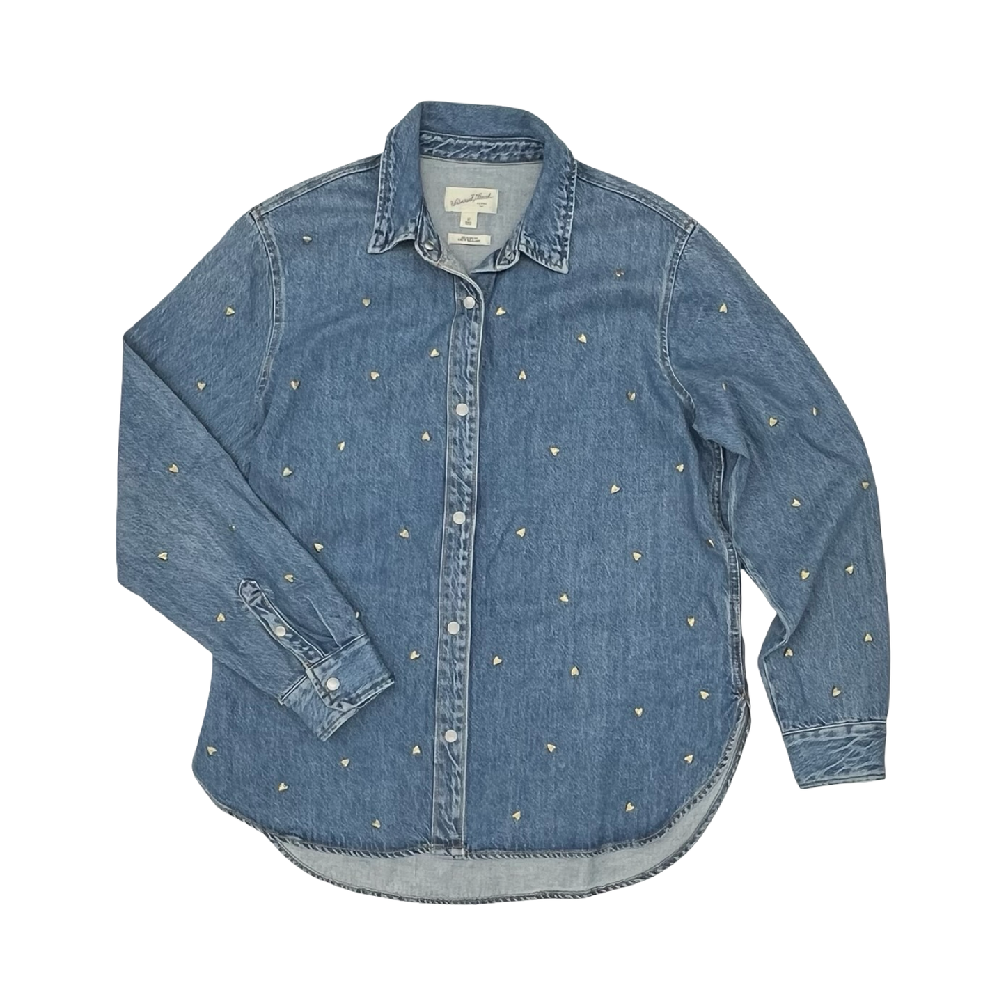 Jacket Shirt By Universal Thread In Blue Denim, Size:M