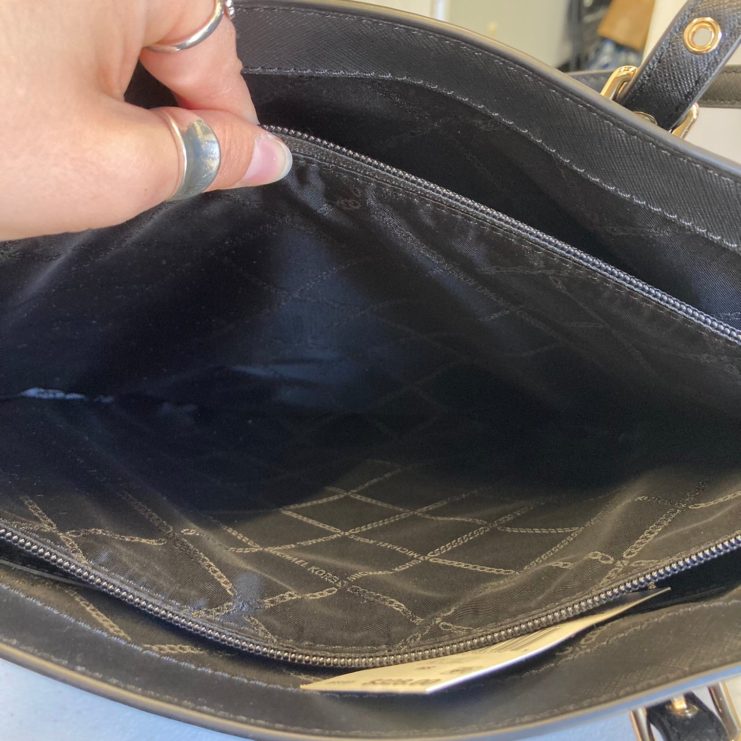 Tote Designer By Michael Kors In Black, Size:Large
