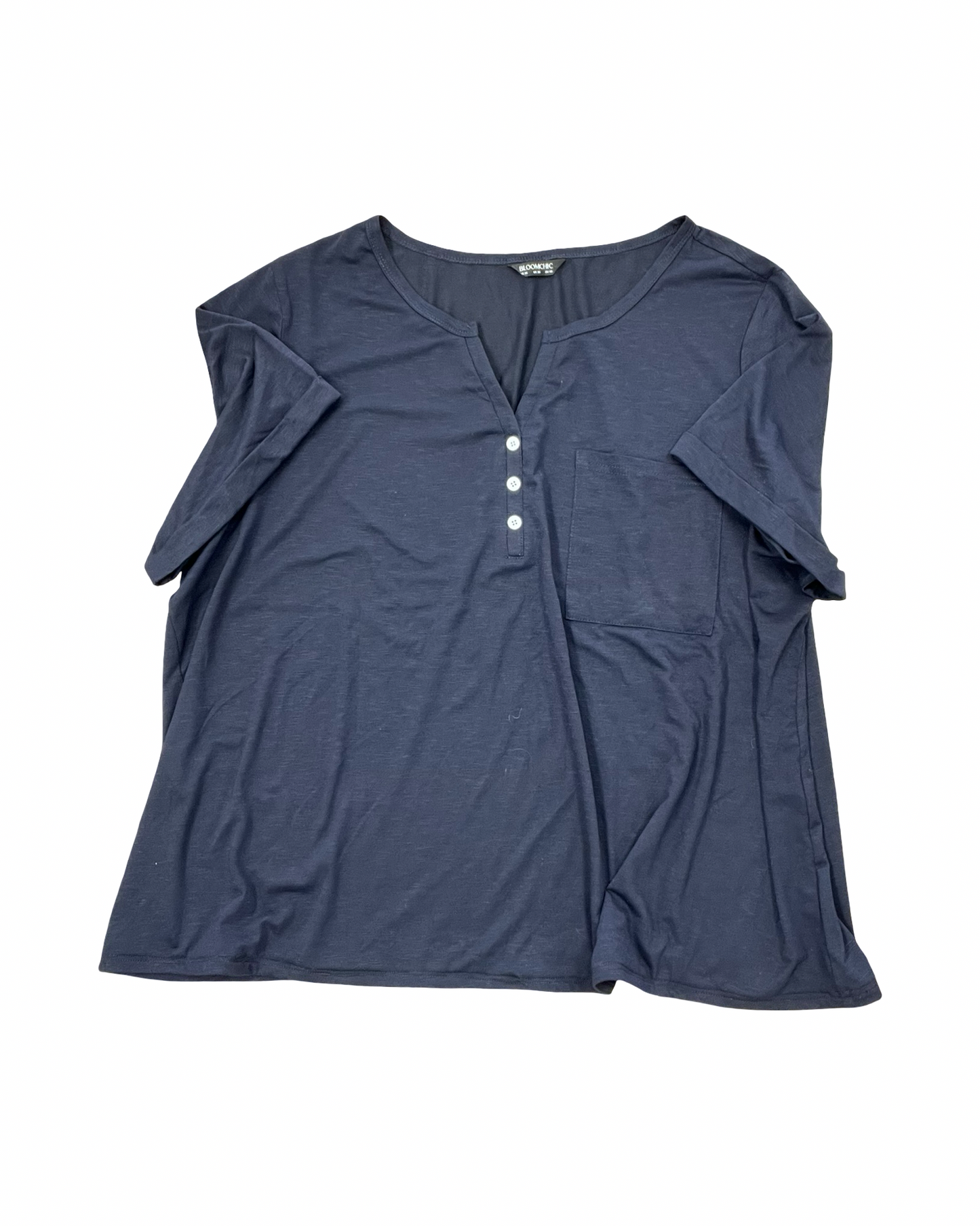 Top Ss By Bloomchic In Navy, Size:4X