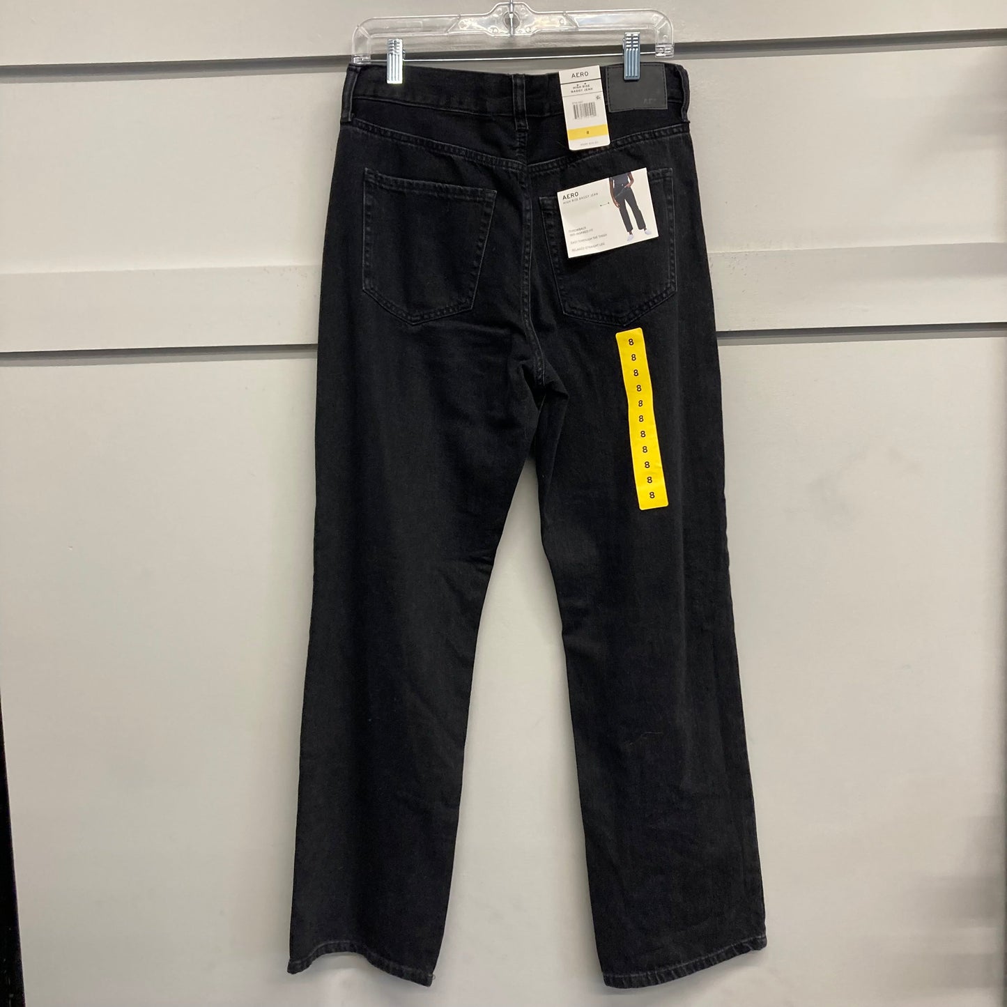 Jeans Straight By Aeropostale In Black Denim, Size:8