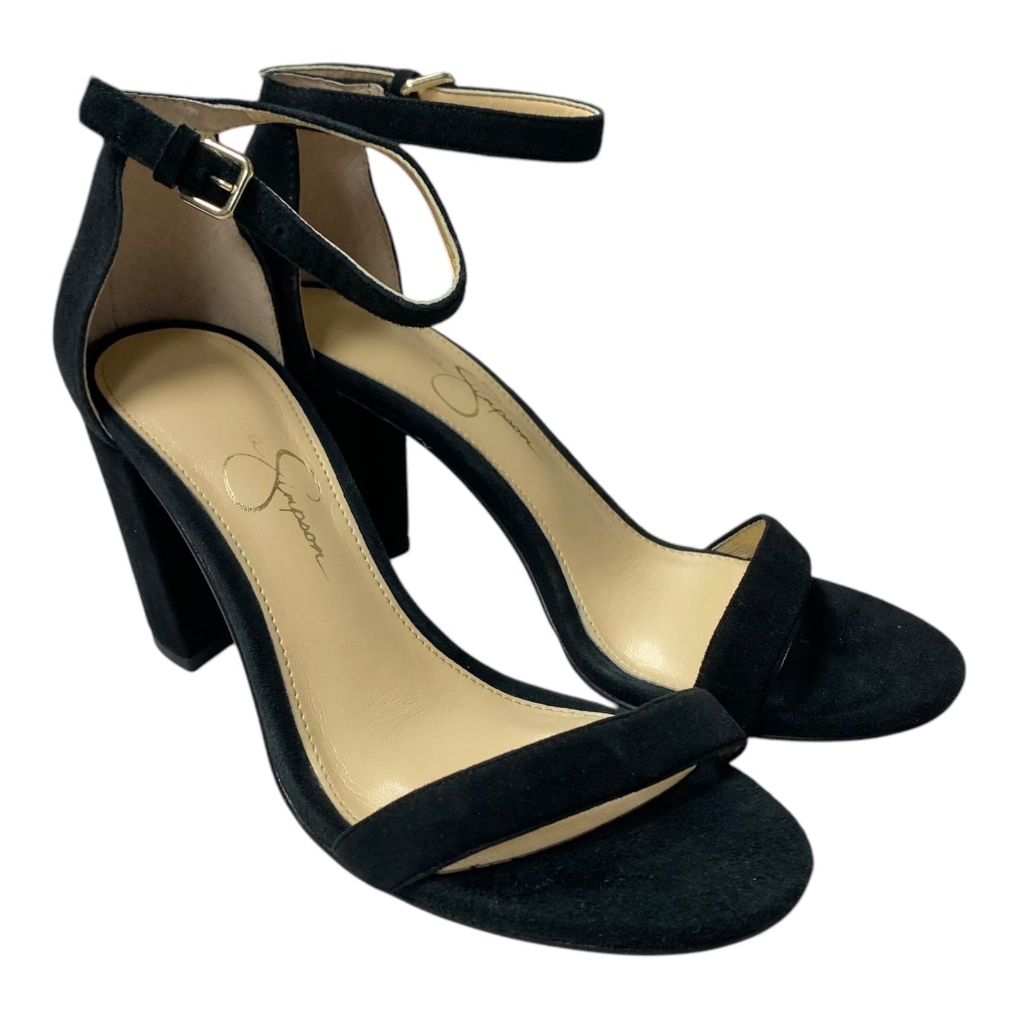 Sandals Heels Block By Jessica Simpson In Black, Size:6