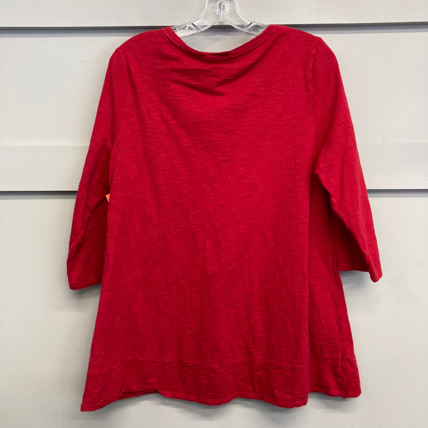 Top 3/4 Sleeve Basic By Chicos In Red, Size:L