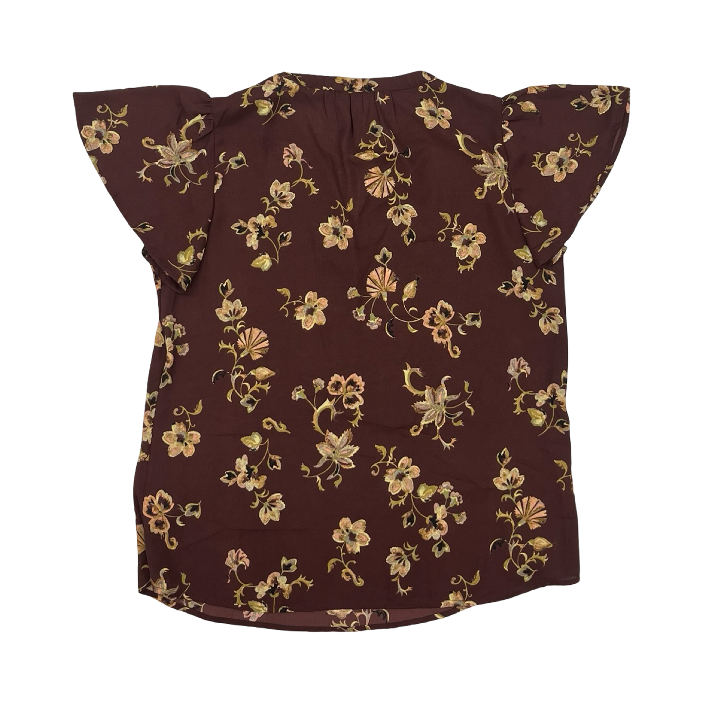 Blouse Ss By Maurices In Brown & Tan, Size:M