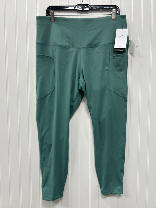 Athletic Leggings By Nike Apparel In Green, Size:1X NWT