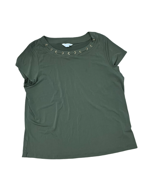 Top Sleeveless By Liz Claiborne In Green, Size:1X