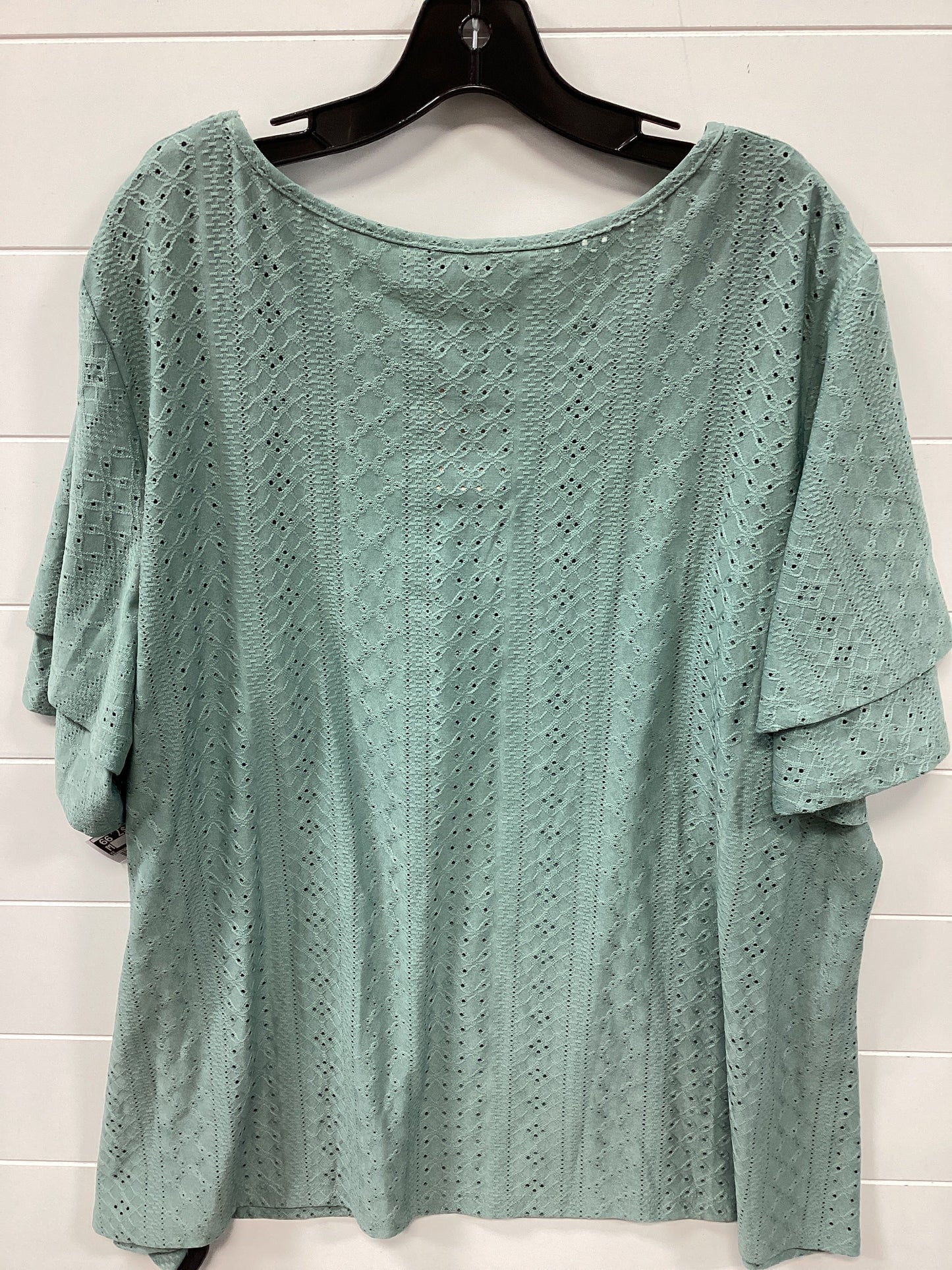 Top Ss By Bloomchic In Aqua, Size:3X