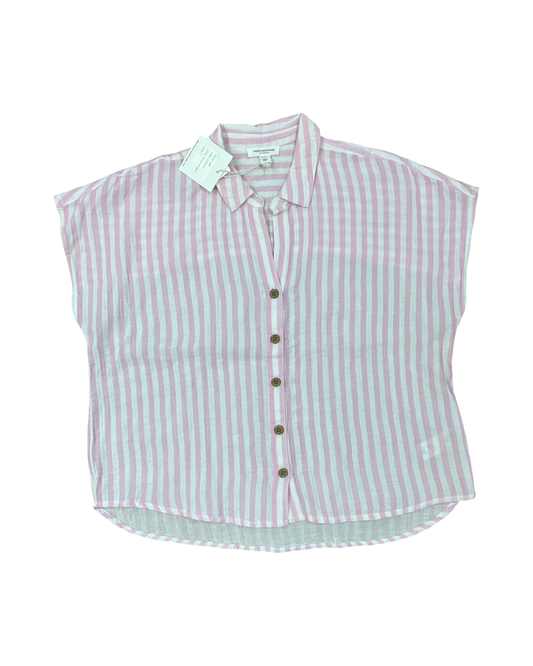 Blouse Ss By Beachlunchlounge In Pink & White, Size:L