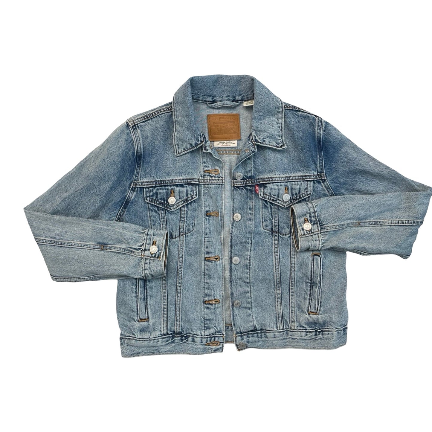 Jacket Denim By Levis In Blue Denim, Size:M