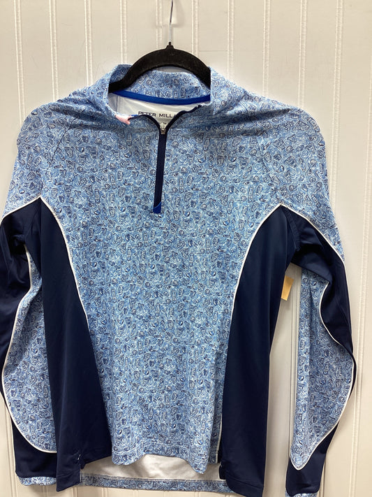 Athletic Top Ls Collar By Peter Millar In Blue, Size:S