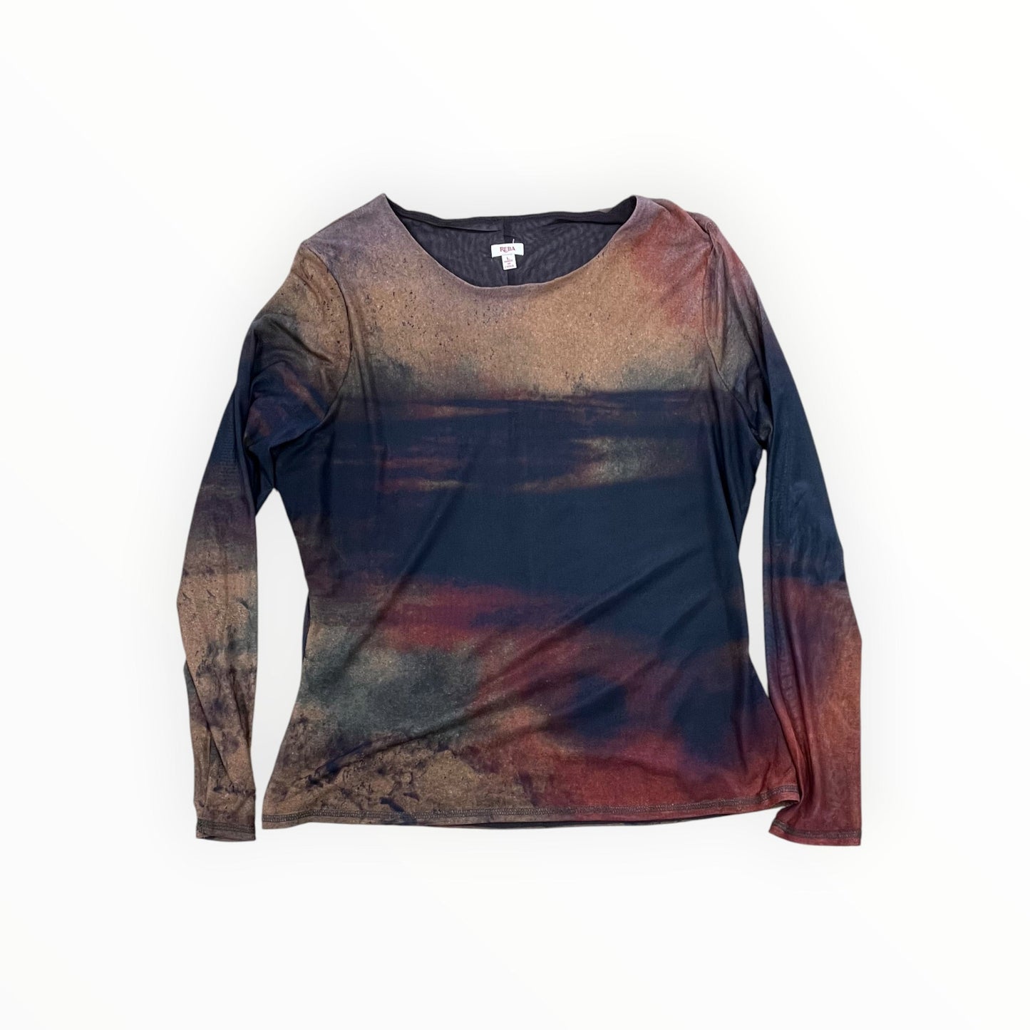 Top Ls By Reba In Brown & Tan, Size:L