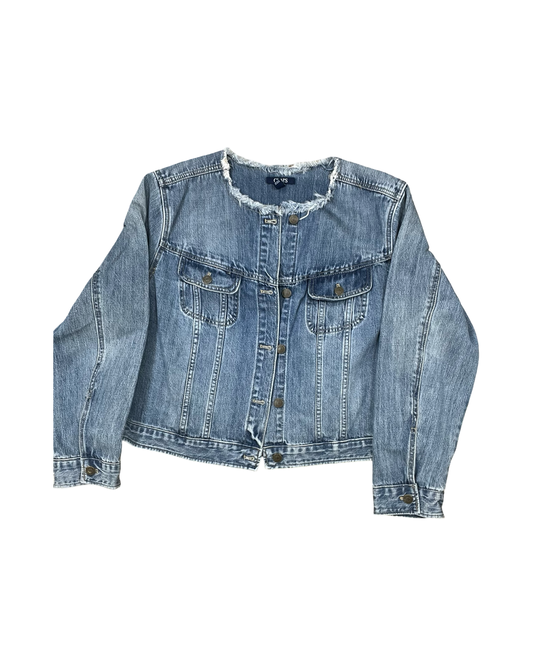 Jacket Denim By Chaps In Blue Denim, Size:2X