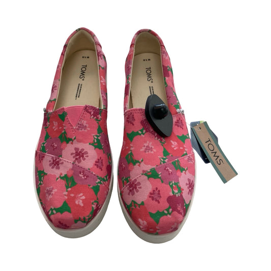 Shoes Athletic By Toms In Floral Print, Size:7.5