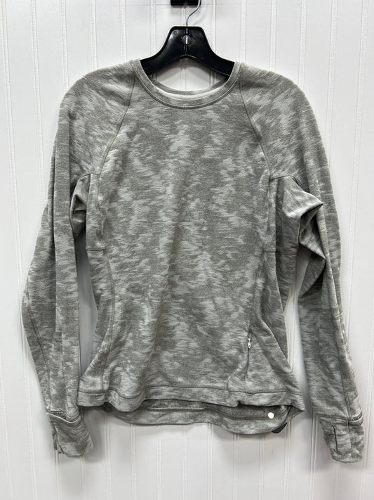 Athletic Top Ls Collar By Lululemon In Grey, Size:M