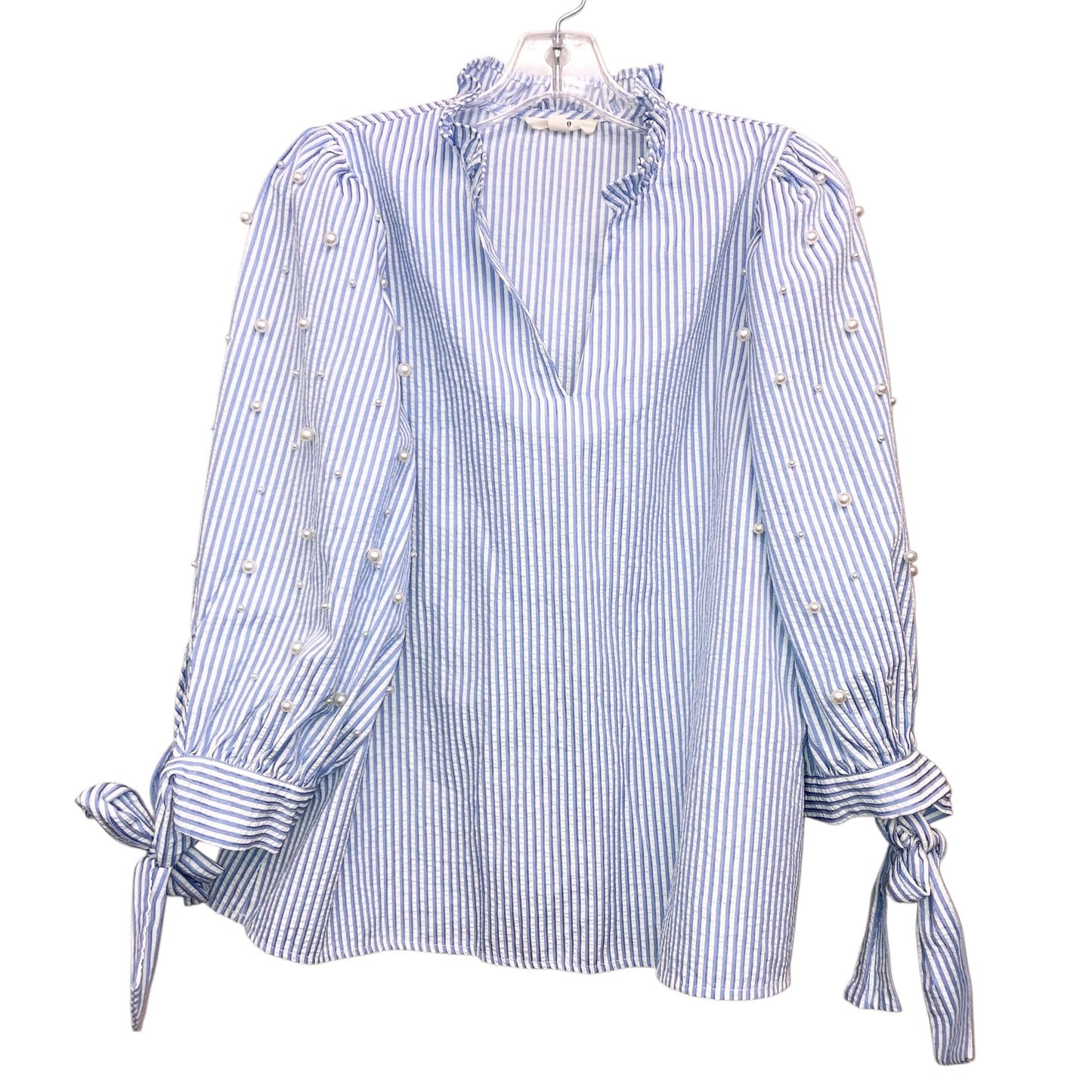 Top 3/4 Sleeve By Entro In Blue & White, Size:M