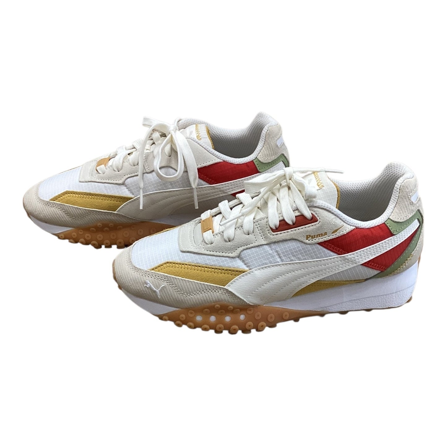 Shoes Athletic By Puma In White & Yellow, Size:8