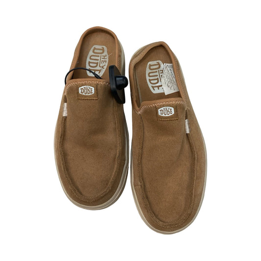 Shoes Heels Block By Hey Dude In Tan, Size:6