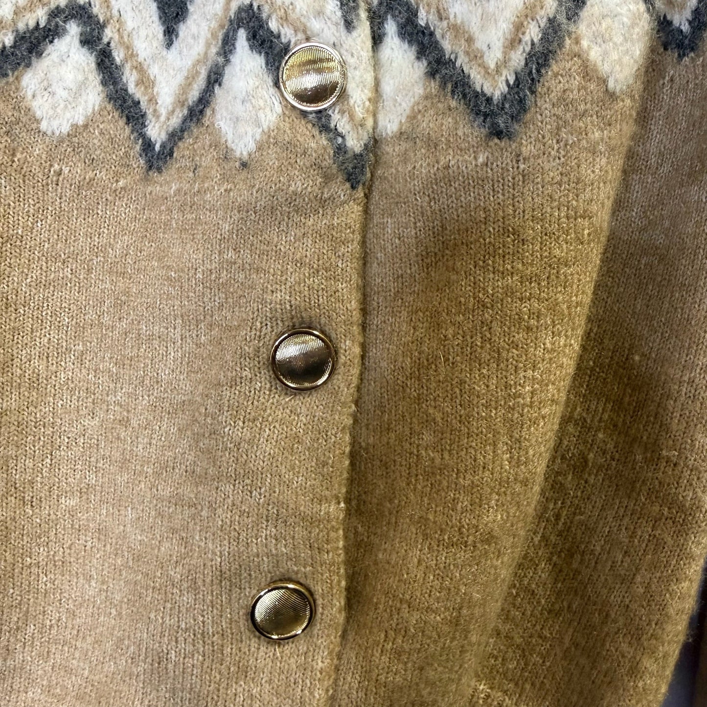 Sweater Cardigan By H&m In Beige, Size: S