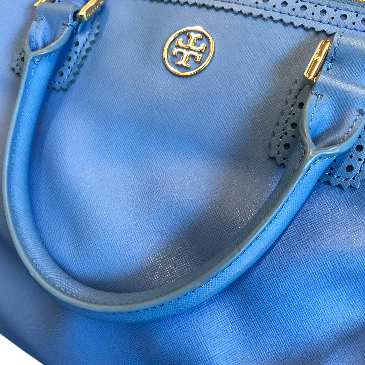 Handbag Designer By Tory Burch In Blue, Size:Large