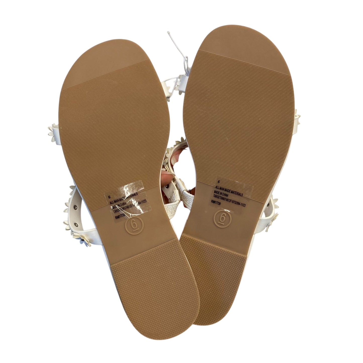 Sandals Flip Flops By A New Day In White, Size:6