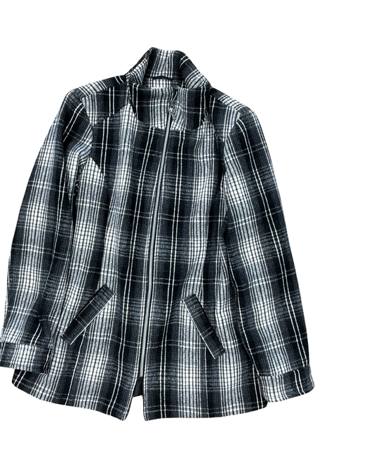 Jacket Shirt By Faded Glory In Black & White, Size:L