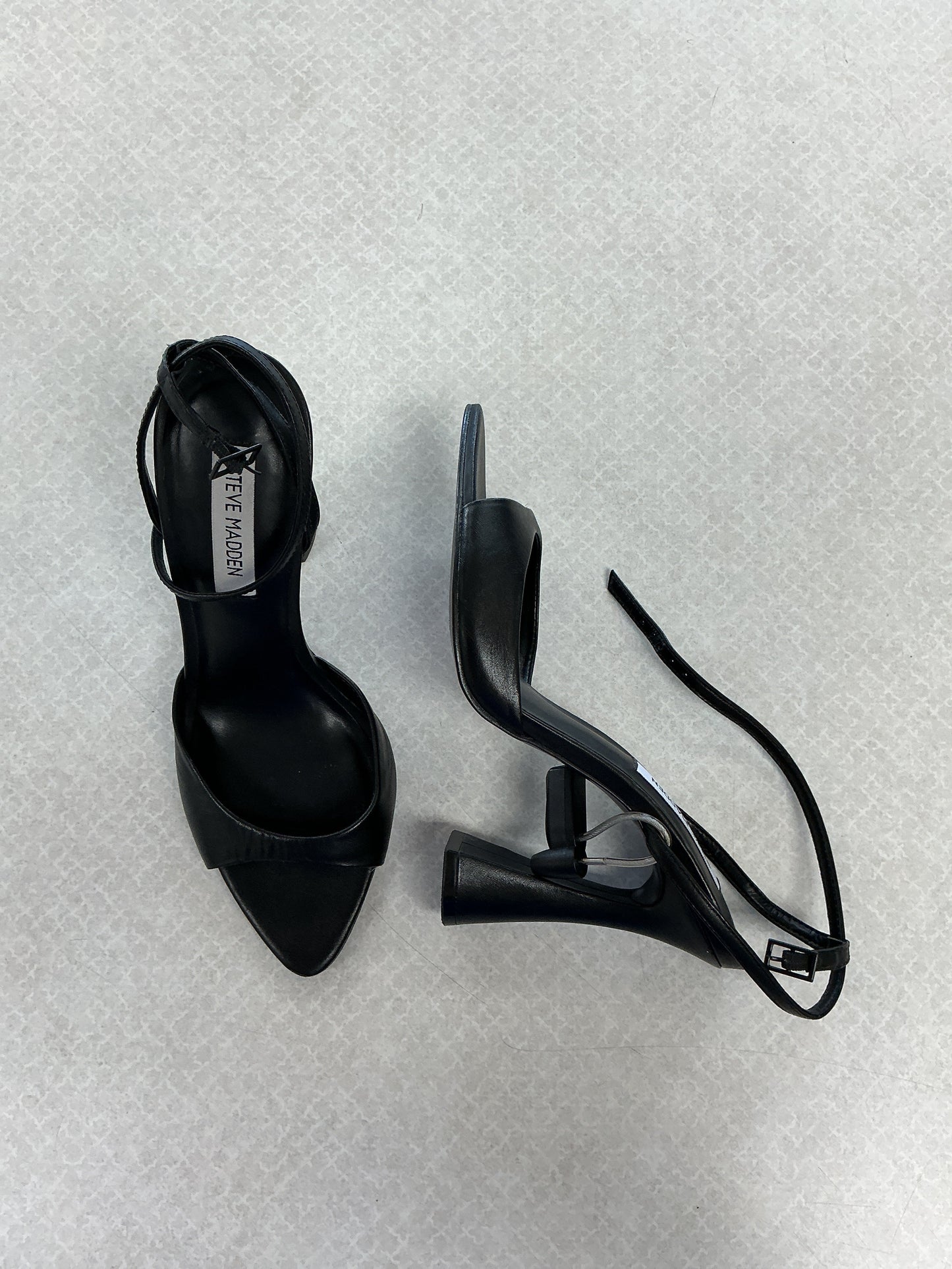 Sandals Heels Block By Steve Madden In Black, Size:8.5