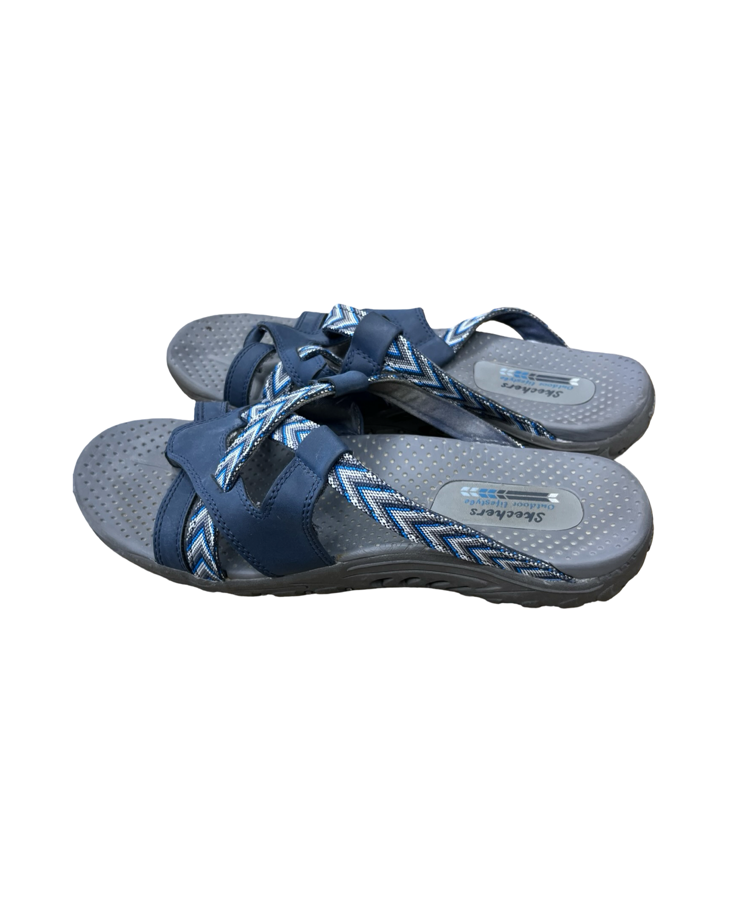 Sandals Flats By Skechers In Blue & Grey, Size:10