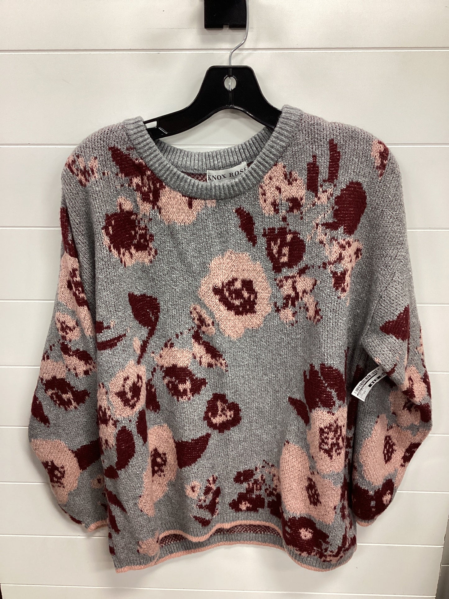 Sweater By Knox Rose In Grey & Pink, Size:Xxl