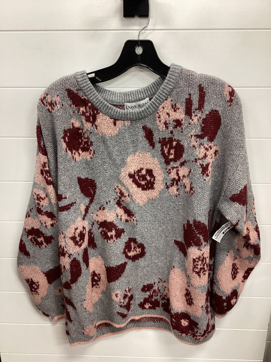 Sweater By Knox Rose In Grey & Pink, Size:Xxl
