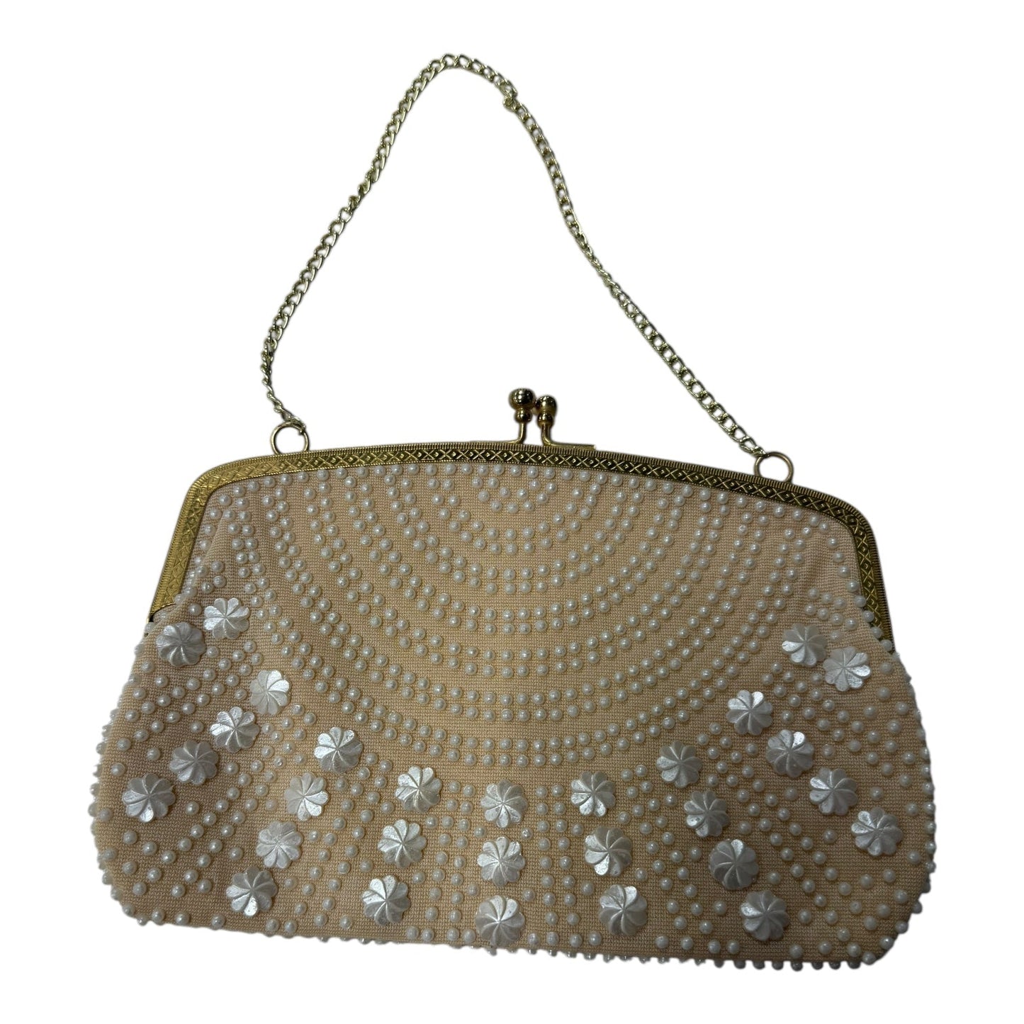 Handbag By Cme In Tan & White, Size:Small