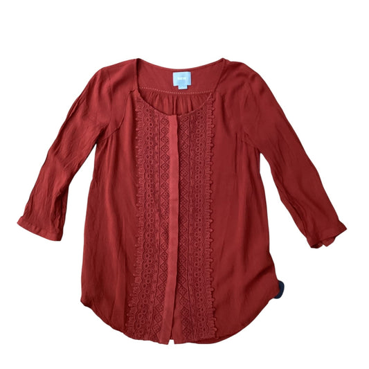 Top 3/4 Sleeve By Maeve In Orange, Size:2
