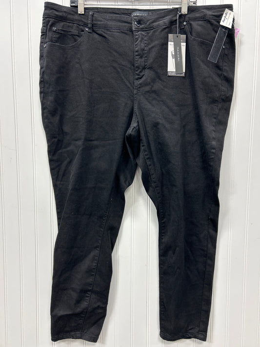 Jeans Skinny By Tahari In Black Denim, Size:24