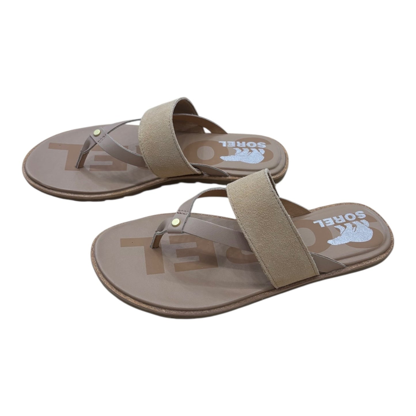 Sandals Flats By Sorel In Tan, Size:7.5