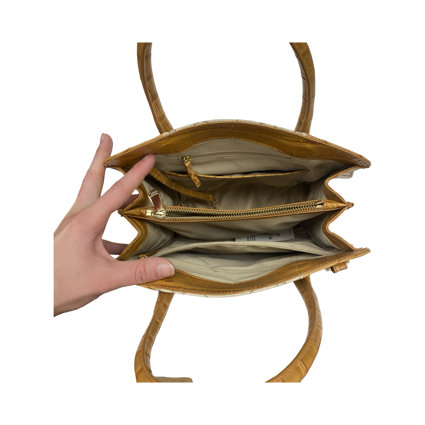 Handbag Designer By Brahmin In Brown, Size:Small