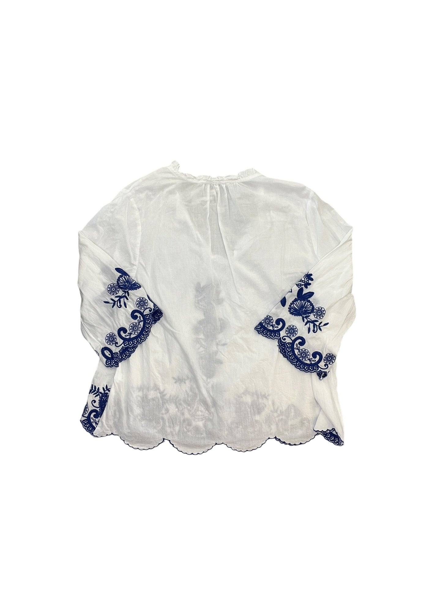 Top 3/4 Sleeve By Chicos In White, Size:L