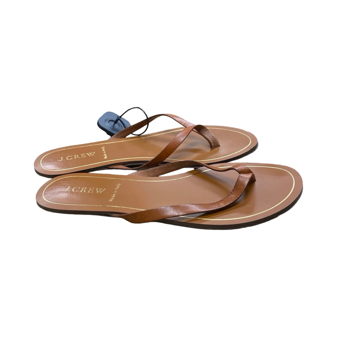 Sandals Flats By J. Crew In Brown, Size:7