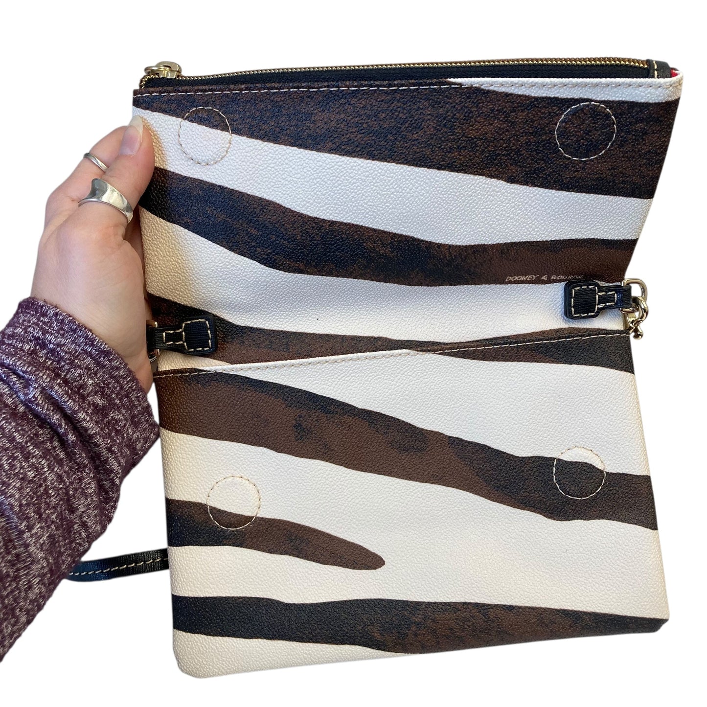 Handbag Designer By Dooney And Bourke In Zebra Print, Size:Small