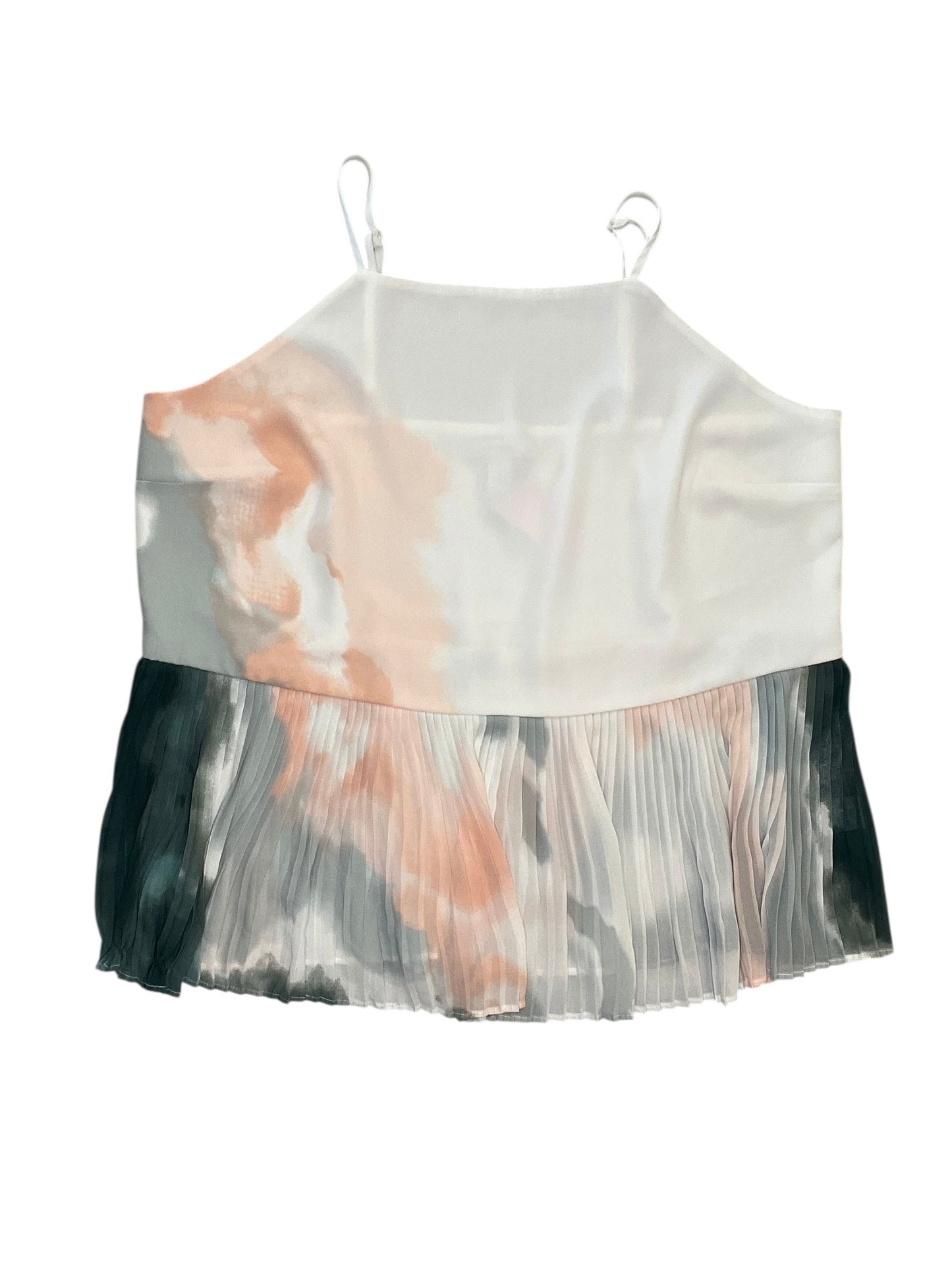 Blouse Sleeveless By Nine West In Pink & White, Size:L