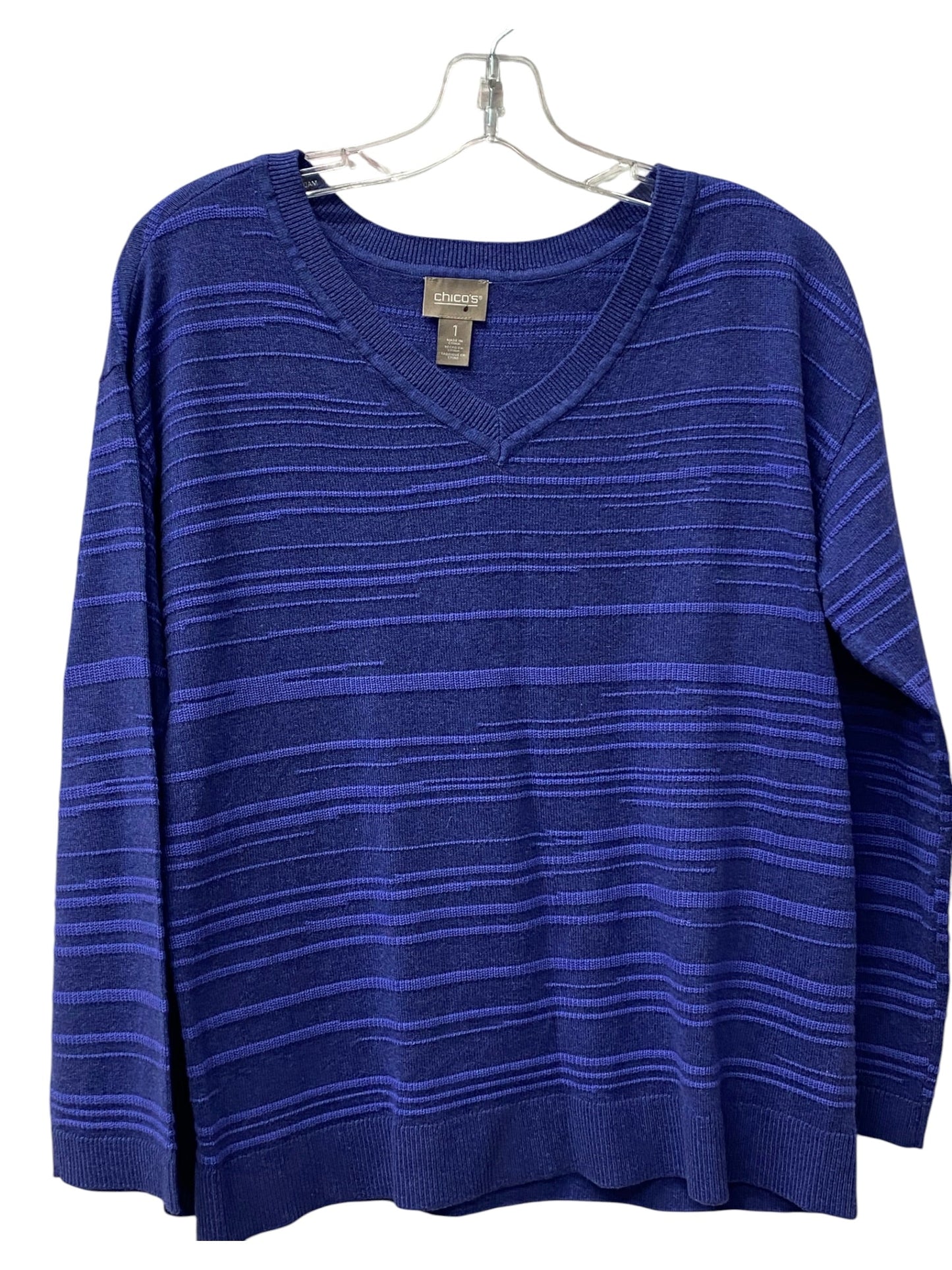 Sweater By Chicos In Purple, Size:M