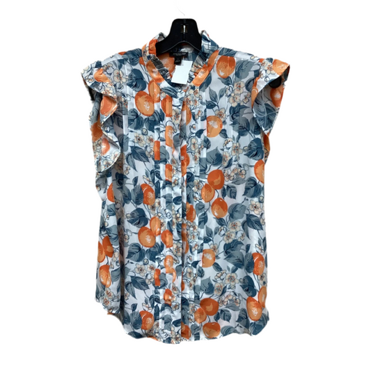 Top Sleeveless By Ann Taylor In Blue & Orange, Size: L