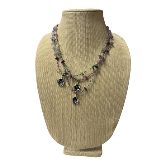 Necklace Layered  In Purple