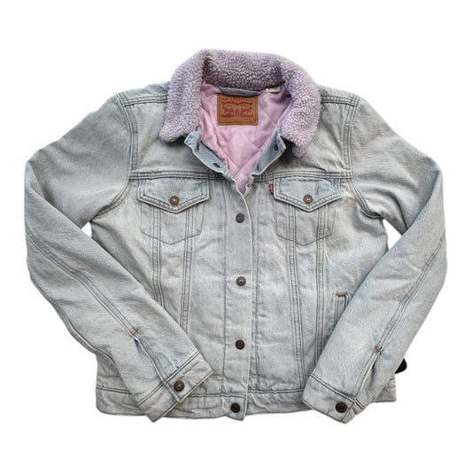 Jacket Denim By Levis In Blue & Purple, Size:L