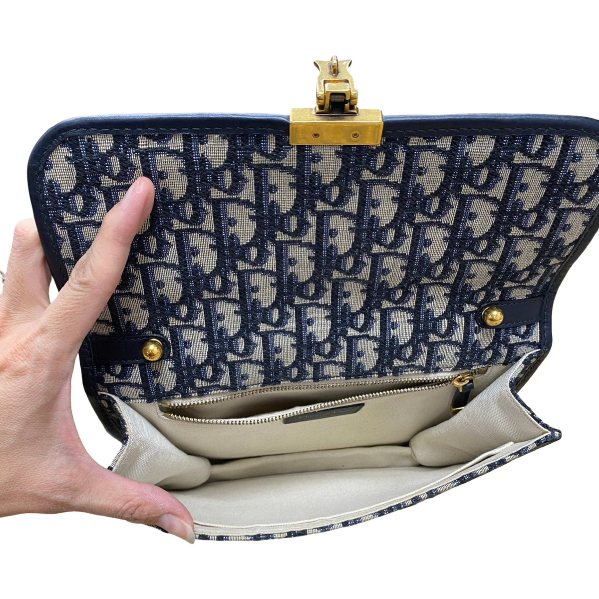 Handbag Luxury Designer By Dior In Blue, Size:Small