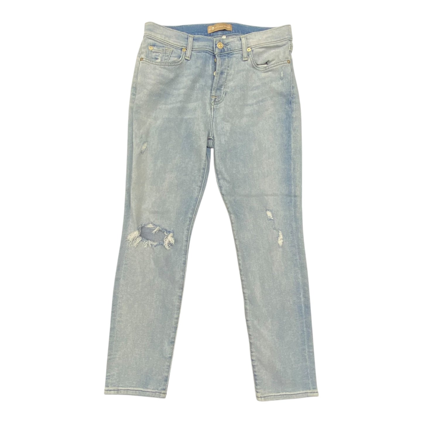 Jeans Straight By 7 For All Mankind In Blue Denim, Size:8